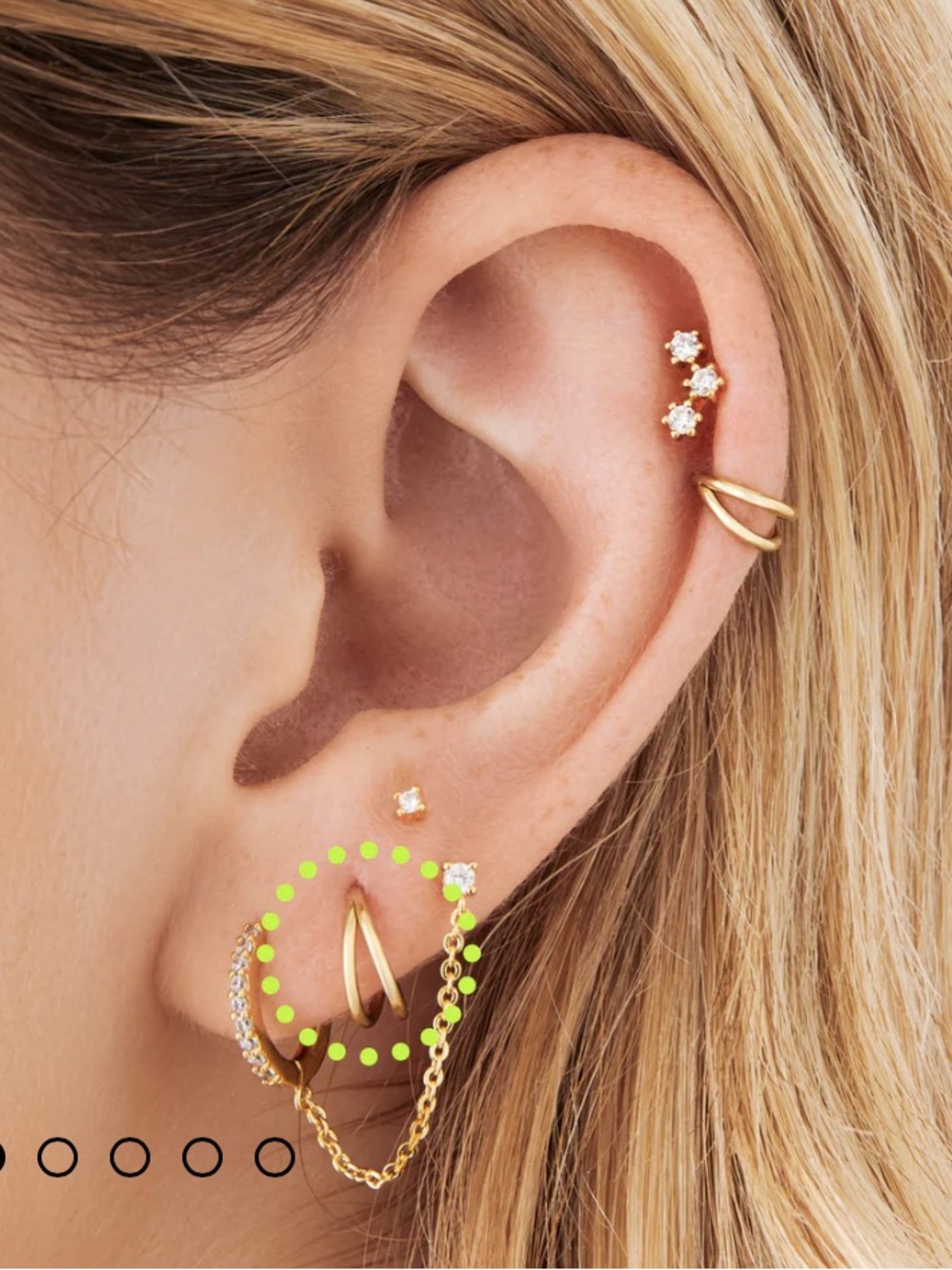 NWOT STUDS 8MM DOUBLE CLICKER GOLD SINGLE